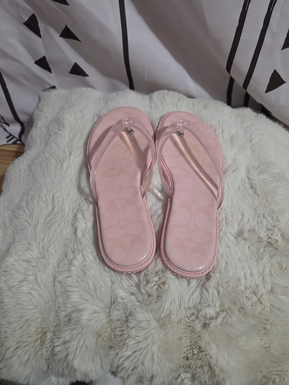 Coach Pale Pink Jelly Thong Sandals - Picture 6 of 6